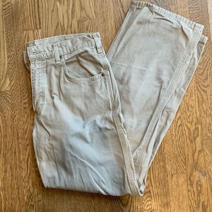 Carhartt 34x32 Men's Cargo Khaki Pants Loose Fit